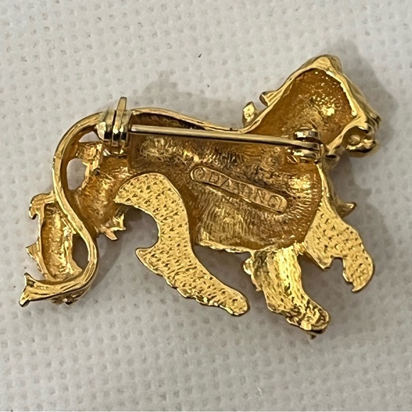 Vintage Da Vinci Gold Tone Lion Brooch - Picture 2 of 5